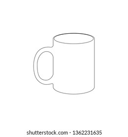 Cup. simple flat vector icon illustration. outline line symbol - editable stroke