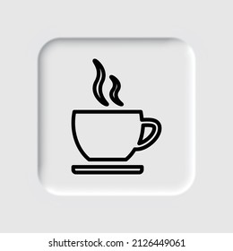 Cup simple icon vector. Flat desing. Neumorphism design.ai