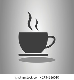 Cup simple icon vector with shadow. Flat design 
