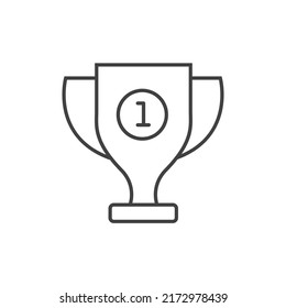 Icono simbólico lineal simple de la copa