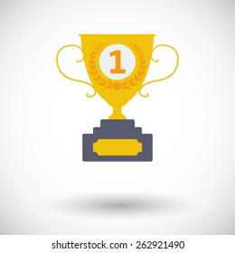 Cup. Single flat icon on white background. Vector illustration.