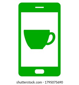 Cup und Smartphone auf Weiß
