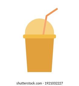 Cup of smoothies. Simple food icon in simple style isolated on white background for web apps and mobile concept. Vector Illustration. EPS10