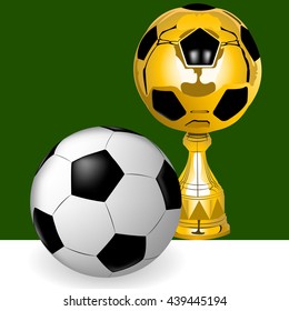 Cup and soccer ball.Vector illustration. 