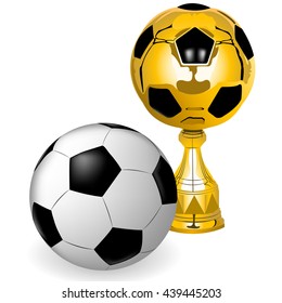 Cup and soccer ball.Vector illustration.