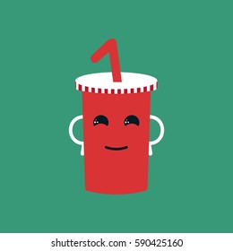 Cup of soda characters. Vector illustration in trendy style