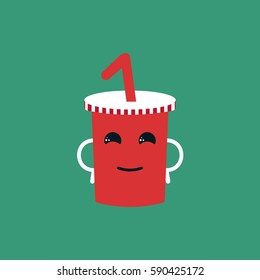 Cup of soda characters. Vector illustration in trendy style