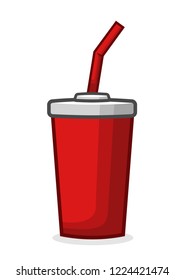 a cup of soda, cola object stock vector illustration