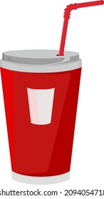 Copa con soda, ilustración, vector sobre fondo blanco.