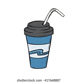 A Cup of Soft Drink or Soda With Doodle or Sketchy Style