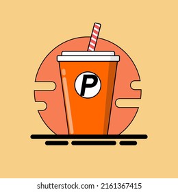 A Cup Of Soft Drink vector, ilustration symbol of cup a drink.
