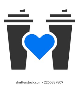 cup solid blue grey valentine illustration vector and logo new year icon perfect. Icon sign from modern collection for web. Nice design perfect.