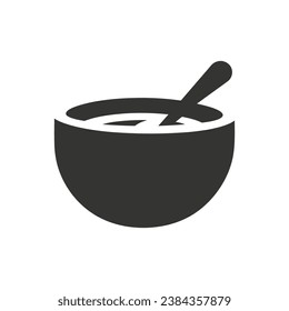 Cup of Soup Icon on White Background - Simple Vector Illustration
