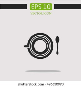 cup with a spoon. coffee logo.icon vector
