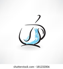 cup and spoon grunge icon