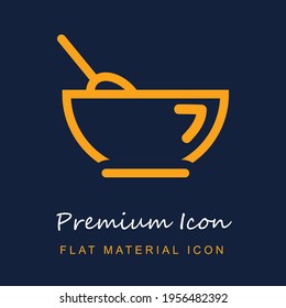 Cup With A Spoon Inside premium material ui ux isolated vector icon in navy blue and orange colors