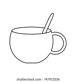   cup and spoon  vector illustration