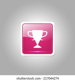 Cup Square Vector Pink Web Icon Button