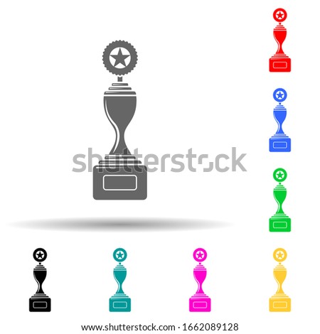 cup with a star multi color style icon. Simple glyph, flat vector of sucsess and awards icons for ui and ux, website or mobile application