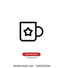 Cup with star sign vector icon