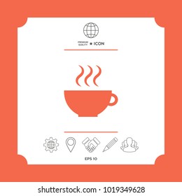Cup with steam. Element for your design