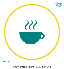 Cup with steam. Graphic elements for your design