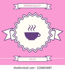 Cup with steam. Graphic elements for your design