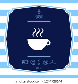 Cup with steam. Graphic elements for your design