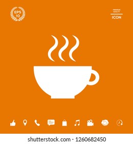 Cup with steam. Graphic elements for your design