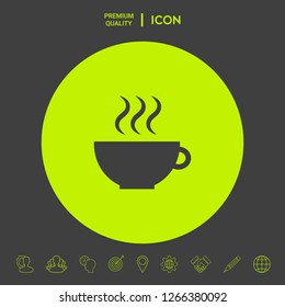 Cup with steam. Graphic elements for your design