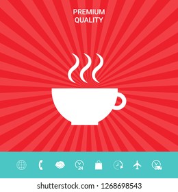 Cup with steam. Graphic elements for your design