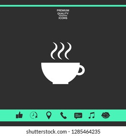 Cup with steam. Graphic elements for your design