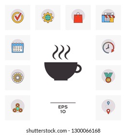 Cup with steam. Graphic elements for your design