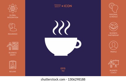 Cup with steam. Graphic elements for your design