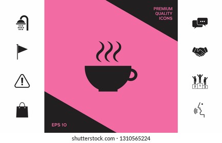 Cup with steam. Graphic elements for your design