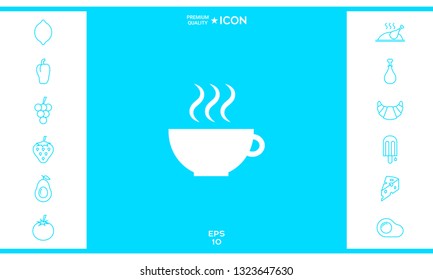 Cup with steam. Graphic elements for your design