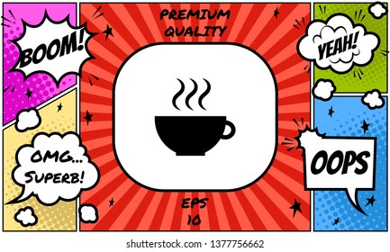 Cup with steam. Graphic elements for your design