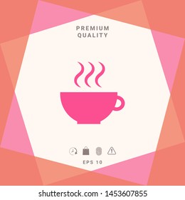 Cup with steam. Graphic elements for your design