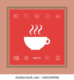 Cup with steam. Graphic elements for your design