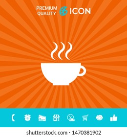 Cup with steam. Graphic elements for your design