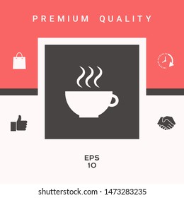 Cup with steam. Graphic elements for your design