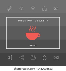 Cup with steam. Graphic elements for your design