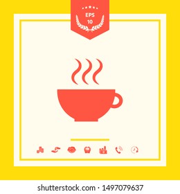 Cup with steam. Graphic elements for your design