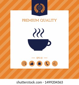 Cup with steam. Graphic elements for your design