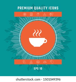 Cup with steam. Graphic elements for your design