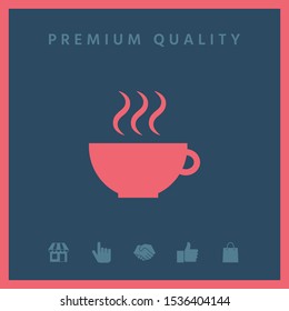 Cup with steam. Graphic elements for your design