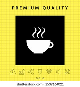 Cup with steam. Graphic elements for your design