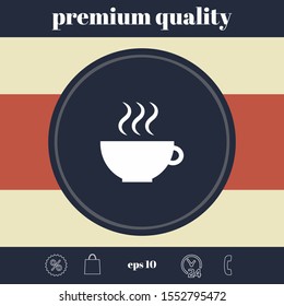 Cup with steam. Graphic elements for your design