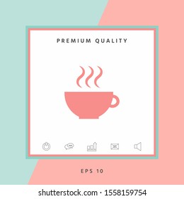 Cup with steam. Graphic elements for your design
