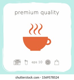Cup with steam. Graphic elements for your design